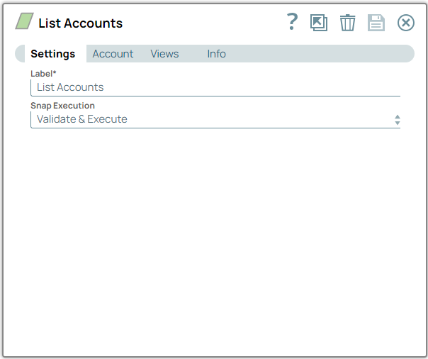 List Accounts Snap Configuration