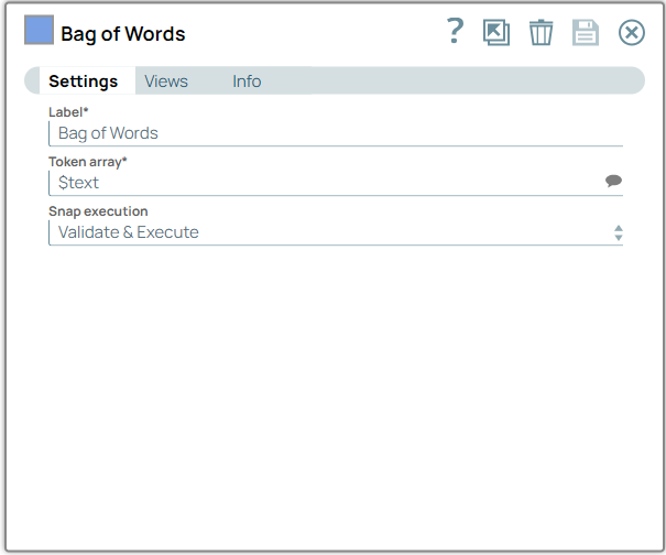 Bag of Words Snap Configuration