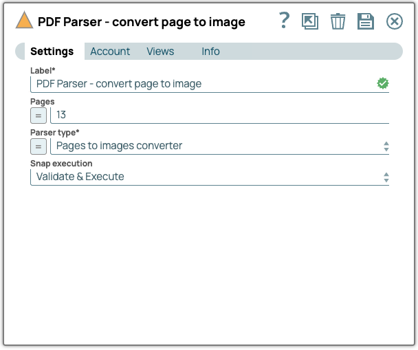 PDF Parser Snap Configuration