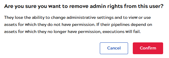 admin to user confirmationmessage