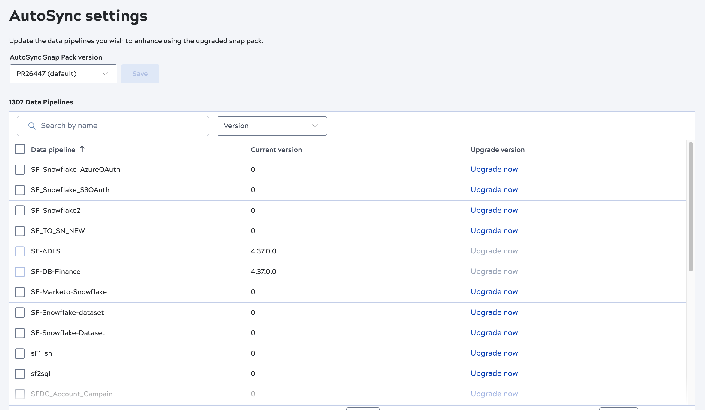 AutoSync settings