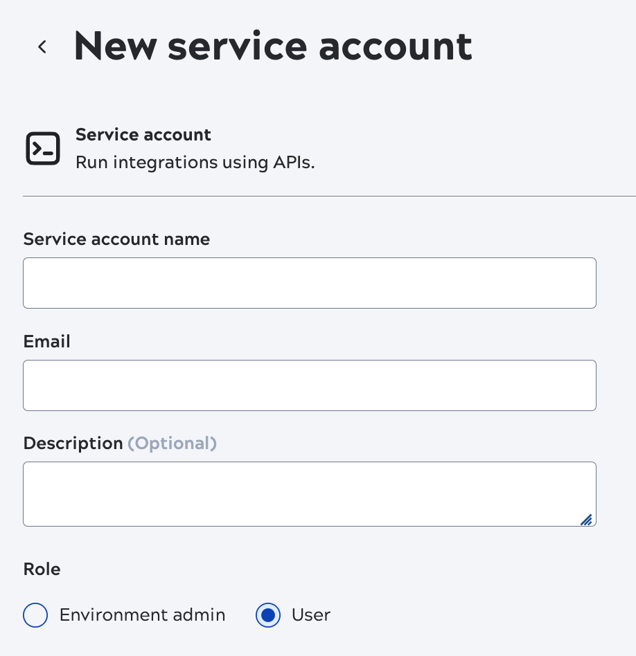 New service account options
