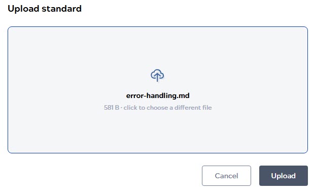 Upload standard dialog