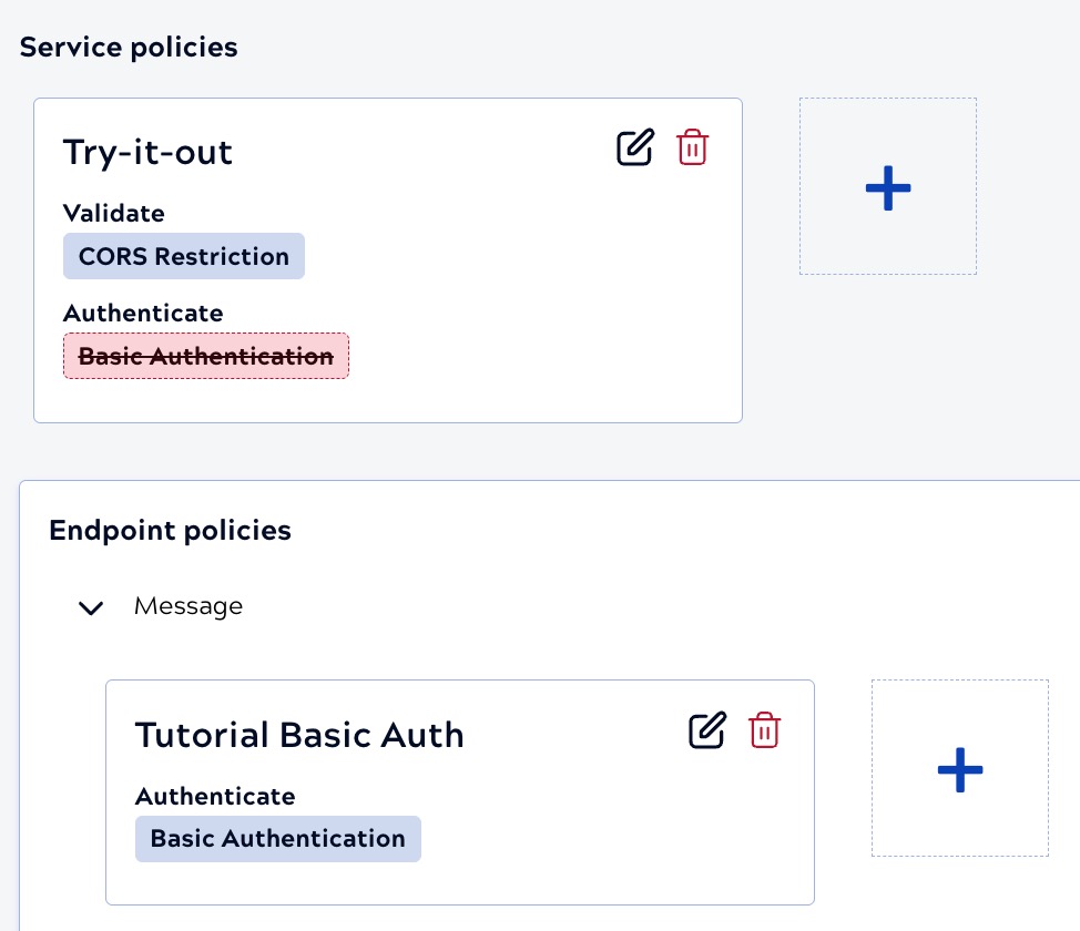Service Policy with endpoint override