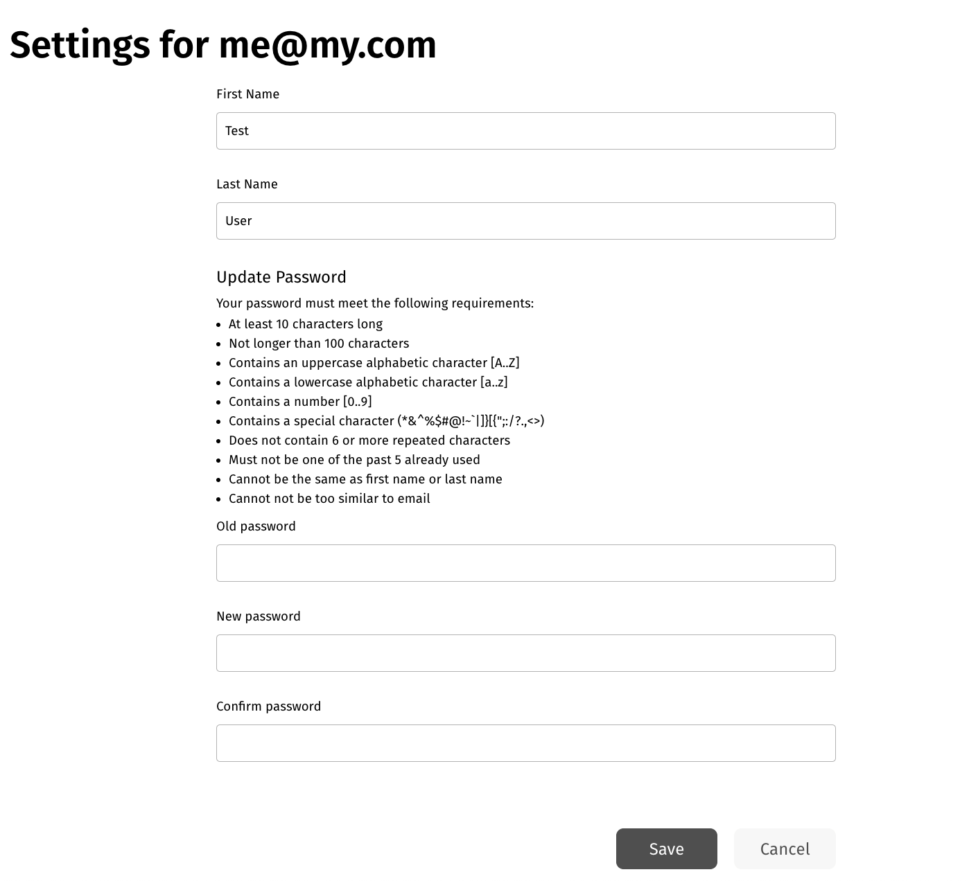 Account settings