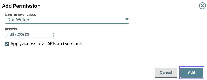 Add Permission dialog