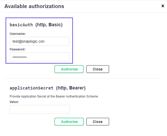 Basic authentication login credentials dialog