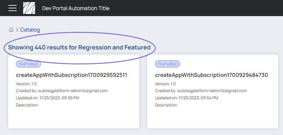 API category title with count