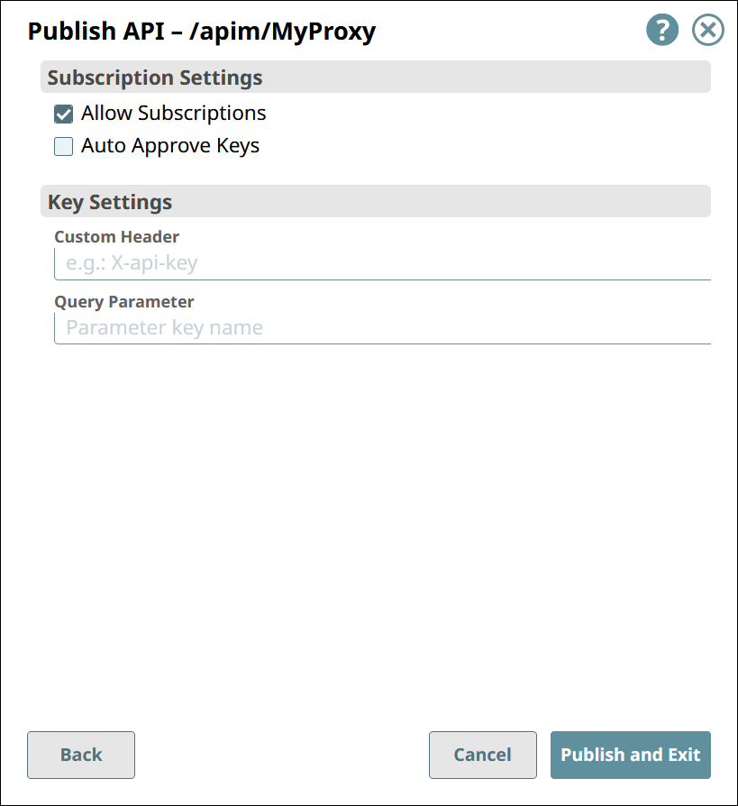 Publish API - second page