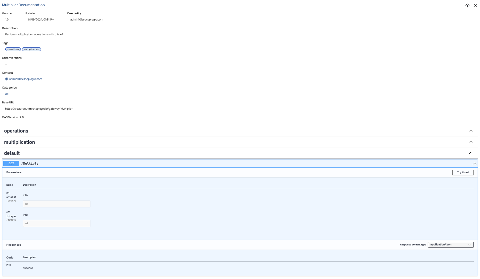 Developer Portal showing SOAP endpoint details as REST API
