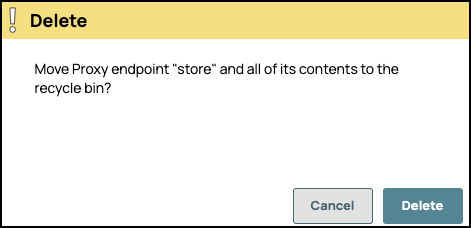 Delete endpoint confirmation dialog