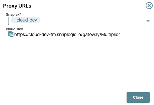 Endpoint URLs dialog for SOAP multiplier proxy