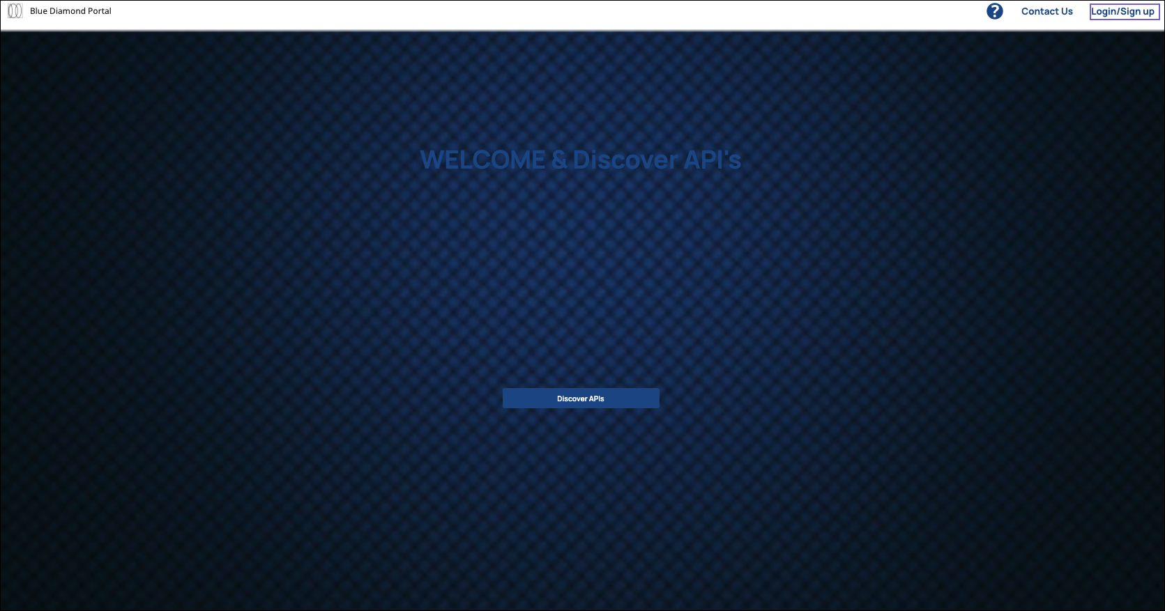 Developer Portal homepage with Login/Sign-Up button