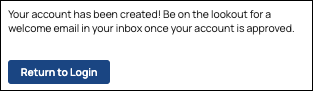 Developer Portal registration success message
