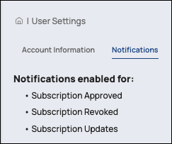 Developer Portal notifications settings