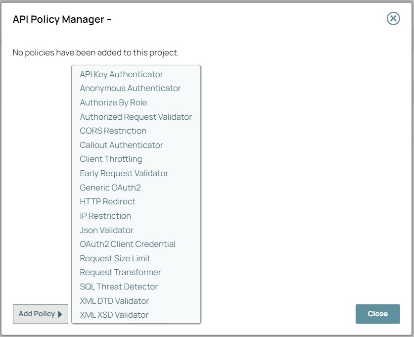 Add Policy list