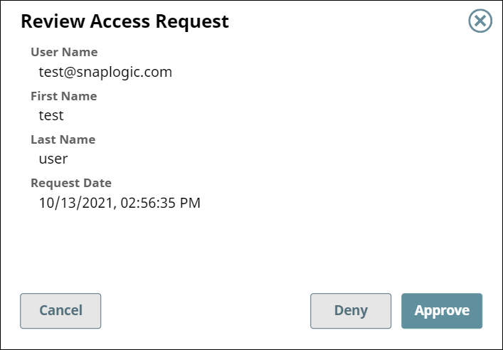 Review Access Request dialog