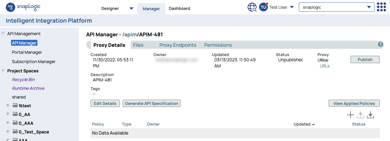 Proxy Details tab
