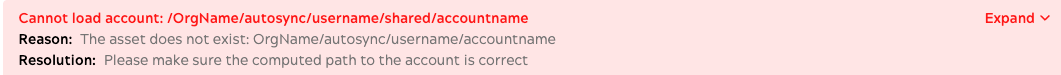 Cannot load account