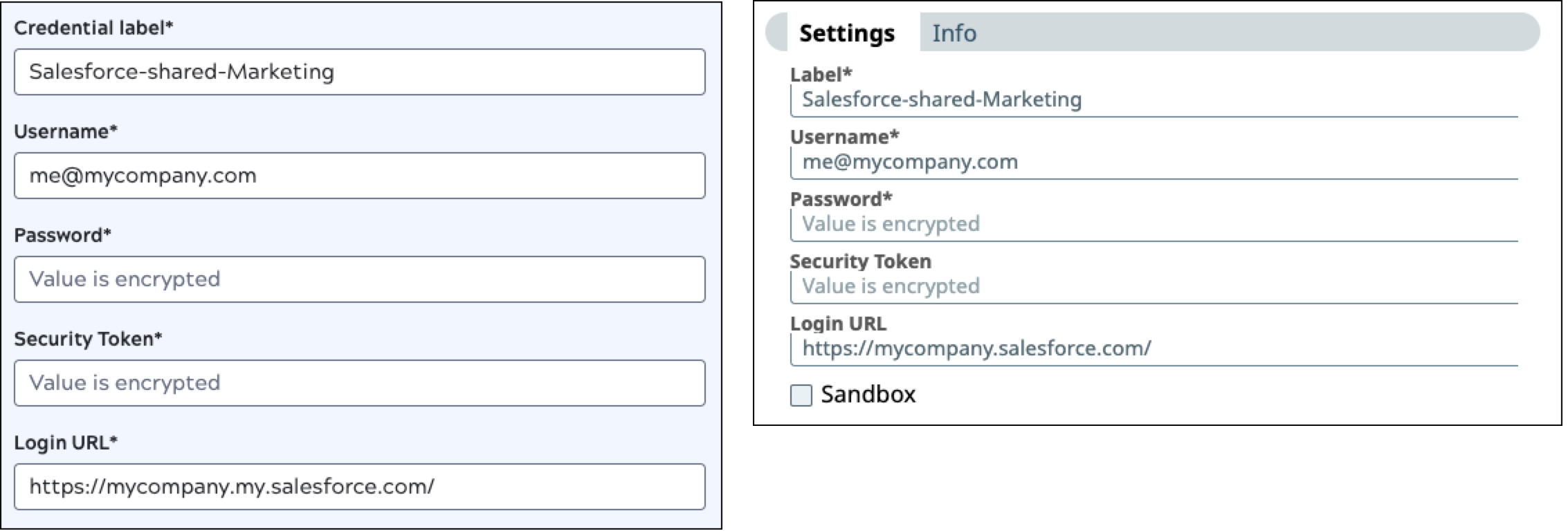 Compare credentials and Account