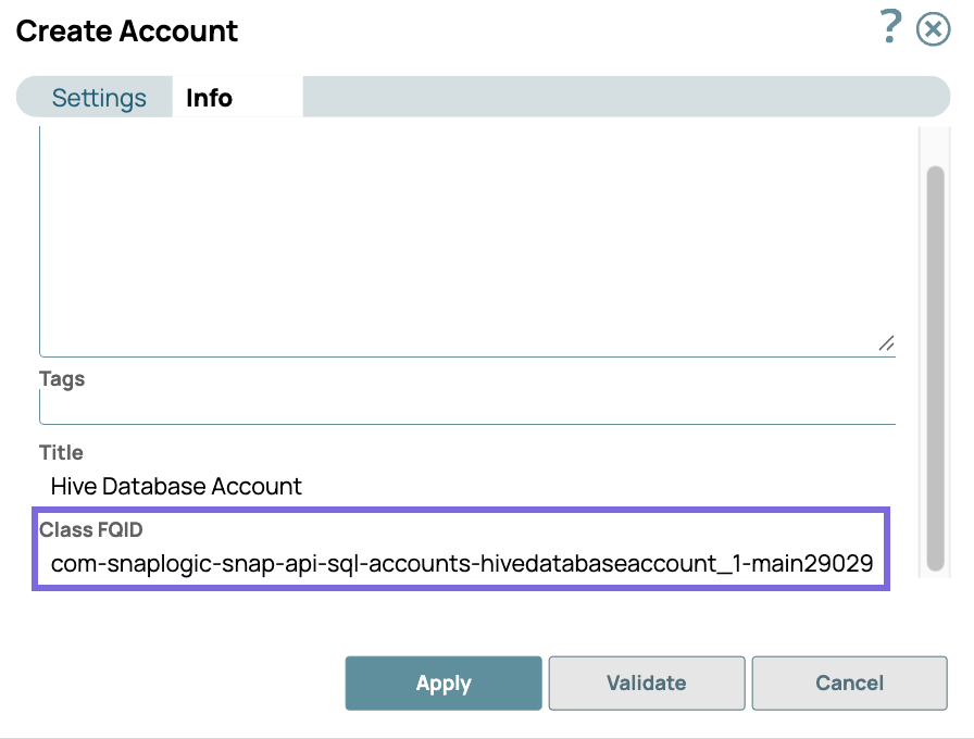 Snap account Class FQID