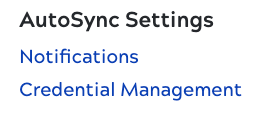 AutoSync user settings