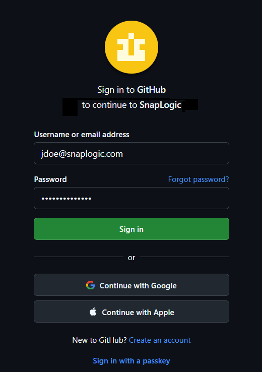 sign in to git provider