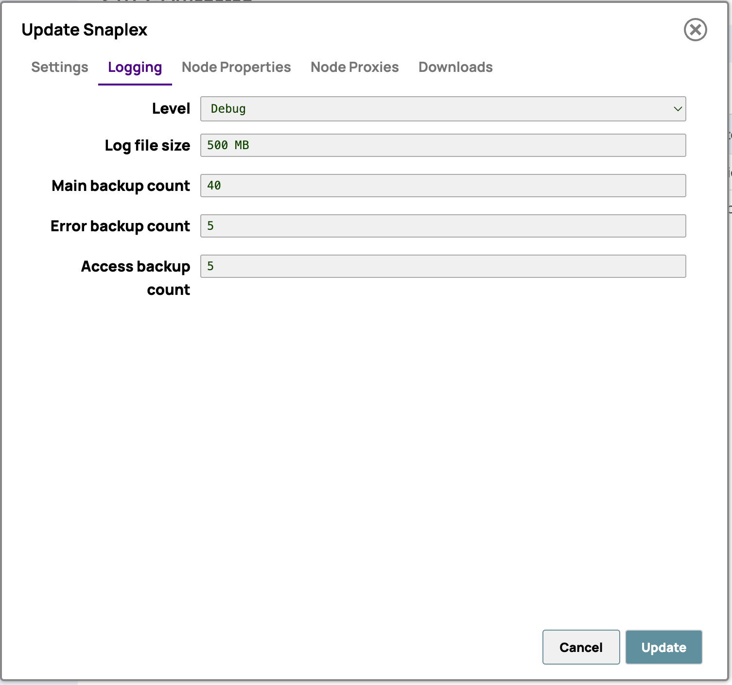 Dynamic settings