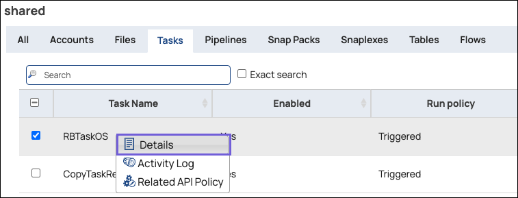 Asset Task Details