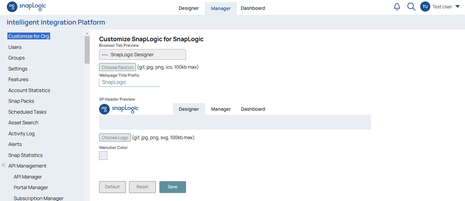 Customize for Org interface