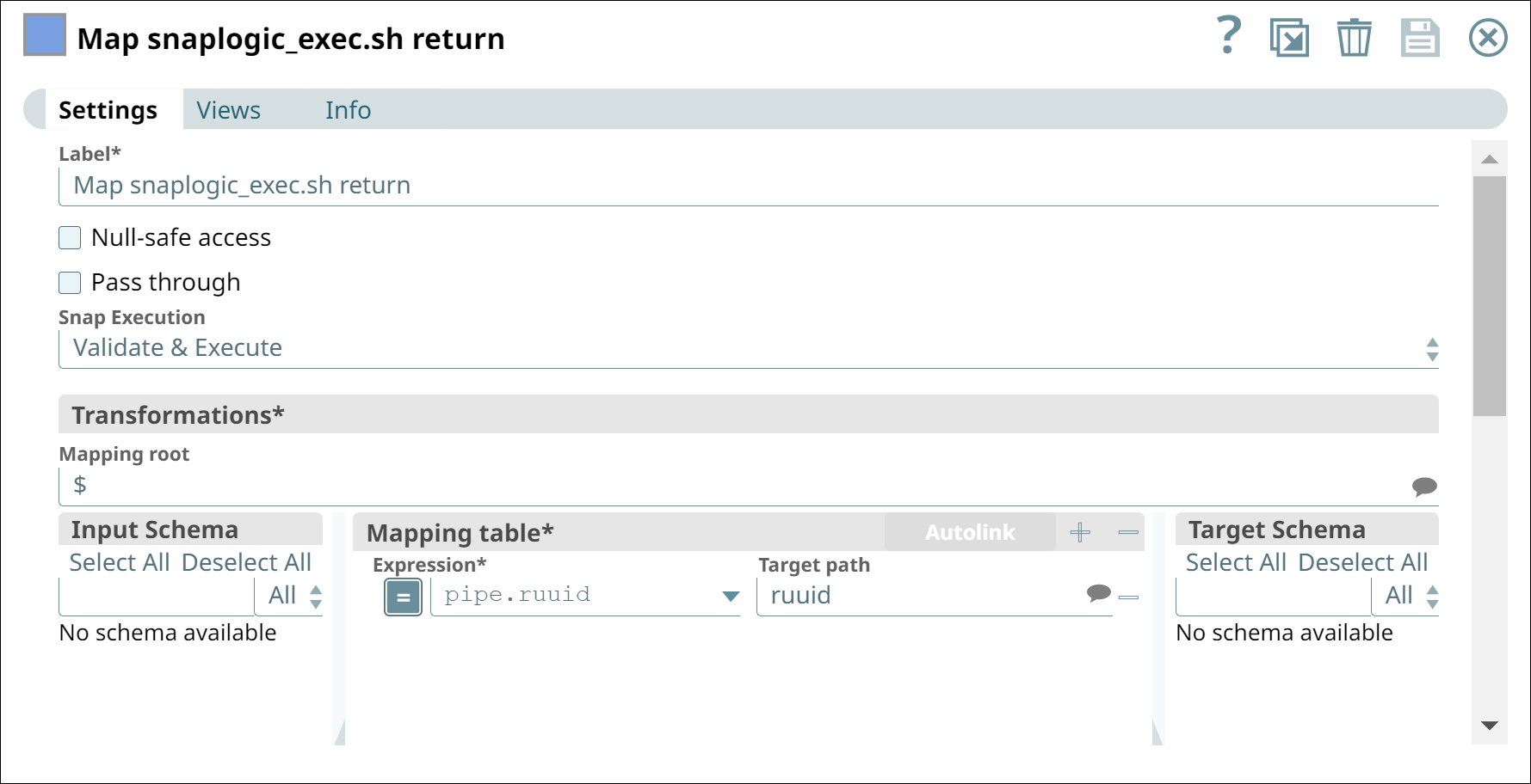 Settings of Mapper Snap