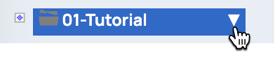 Down arrow on a highlighted project