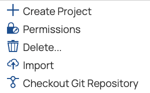 Project space context menu