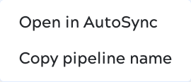 Execution of an AutoSync data pipeline
