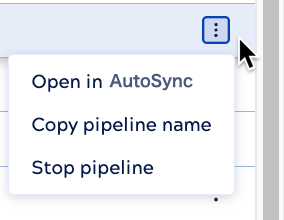 Execution of an AutoSync data pipeline