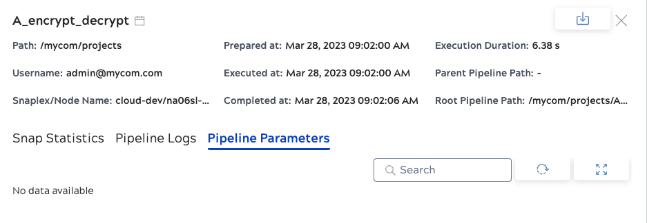 Pipeline details logs tab