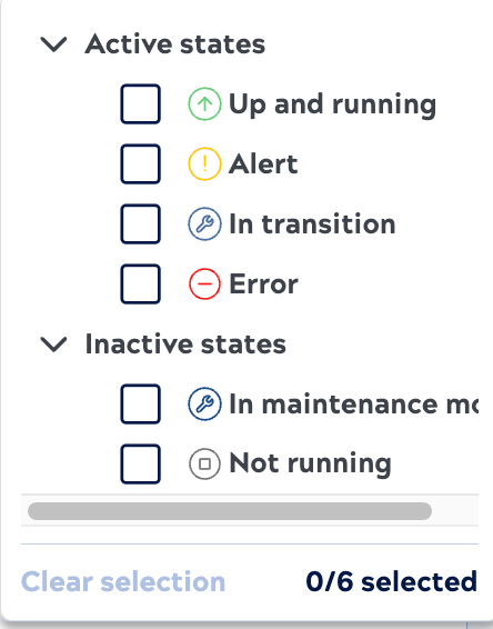 Status dropdown