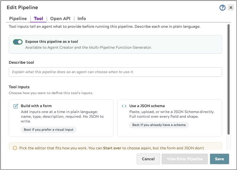 Tool tab showing the form editor with a latitude input defined