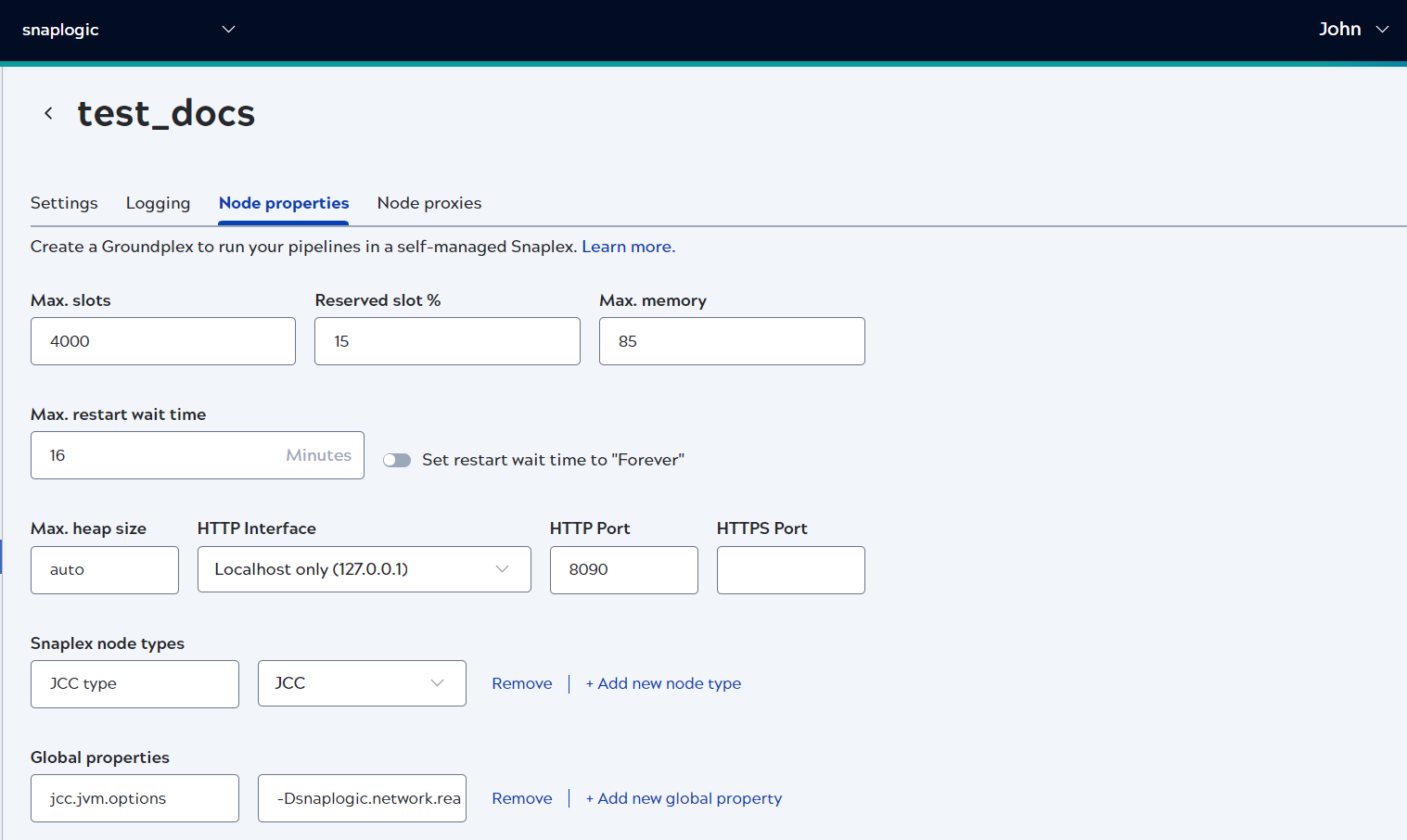 Node Options