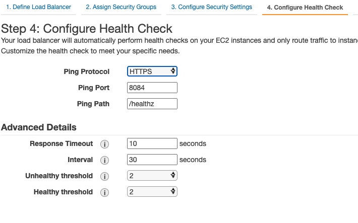 AWS - Configure Health Check