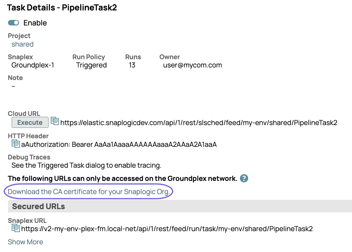 Download CA certificate for a Groundplex