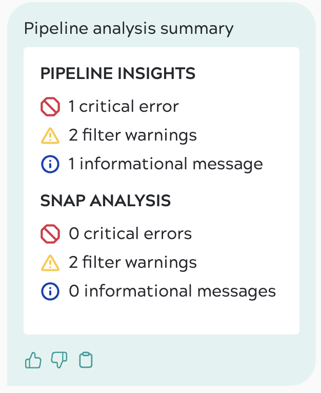Pipeline analysis summary