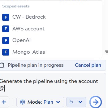 Asset @-mention in the SnapGPT chat input box