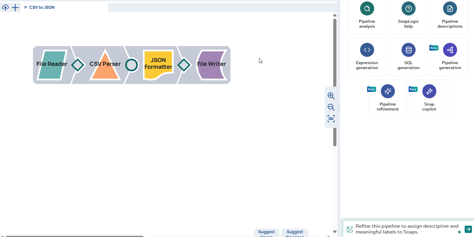 Pipeline refinement: Rename Snaps