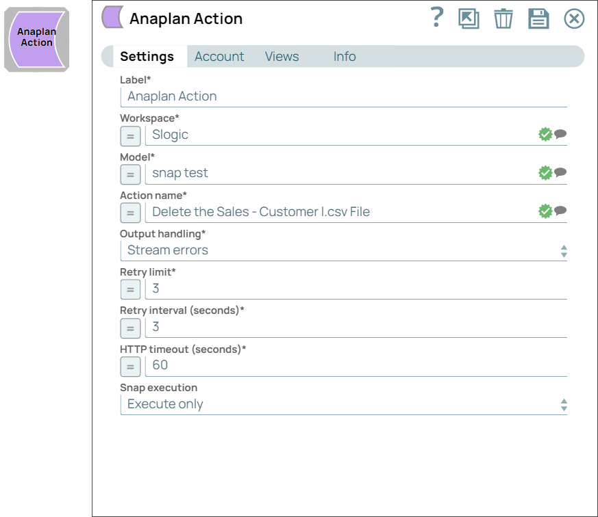 Anaplan Action Snap