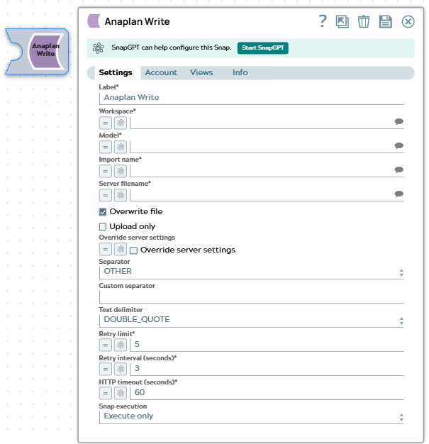Anaplan Write Snap