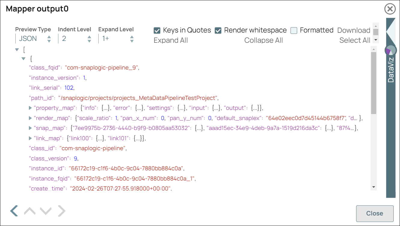 Mapper Snap Output