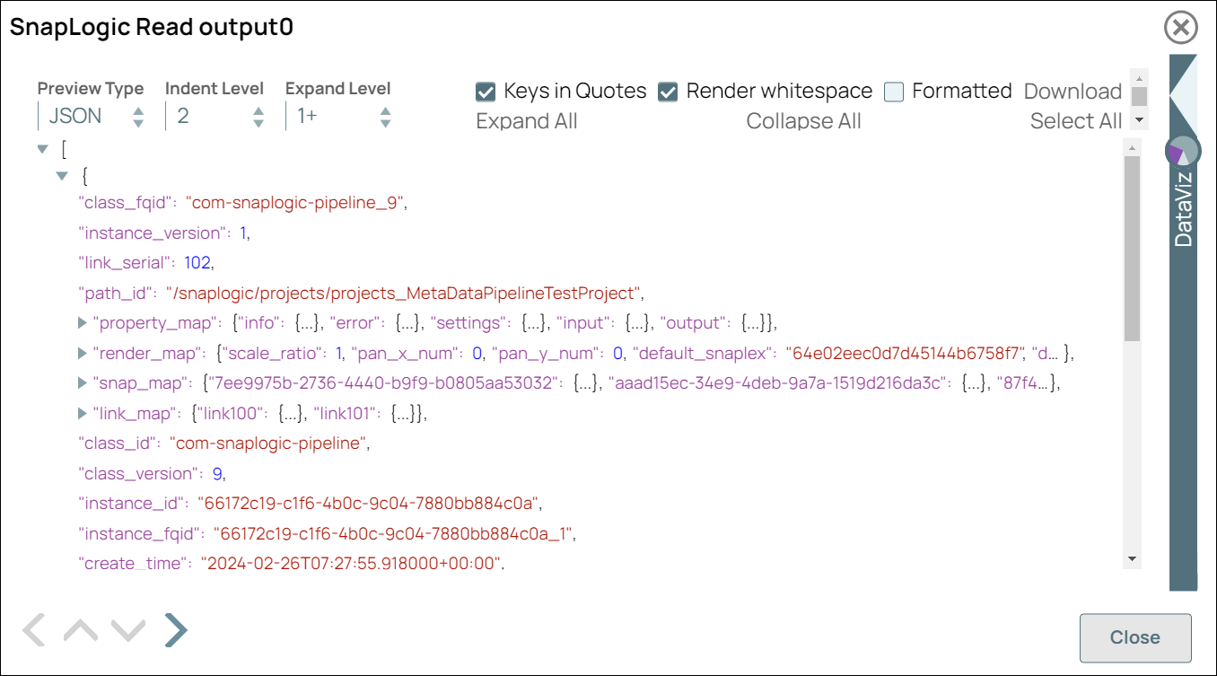 SnapLogic Read Snap Output