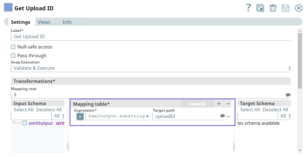 Get Upload ID - Mapper Snap