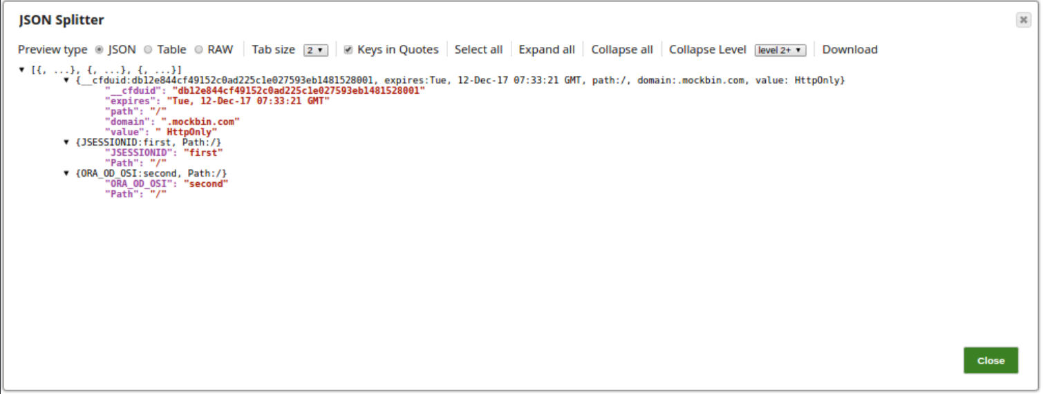 Output showing two cookies